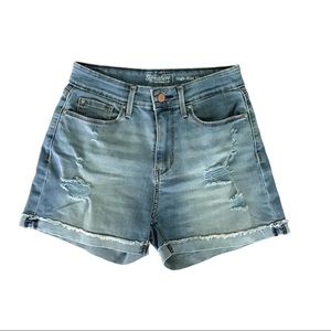Levi Strauss & Co Signature High Rise Shorts Size 4 W27 Distressed Cuffed Frayed